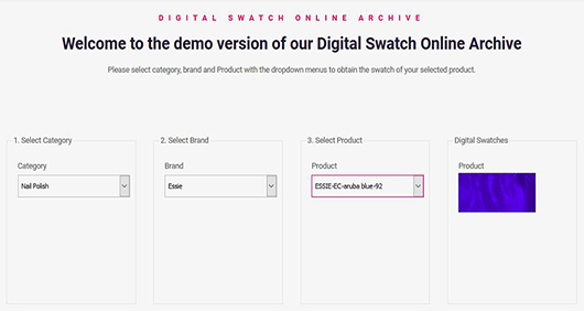 Demo version of our online digital swatch archive